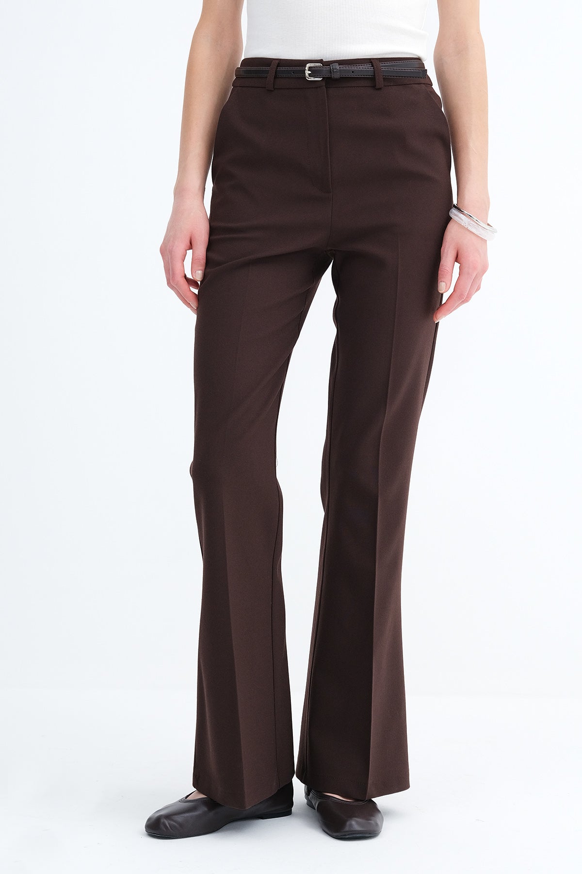 Brown_Belted-Flared-Pants-addax