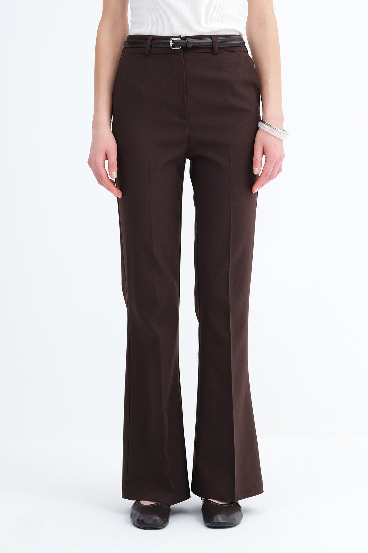 Brown_Belted-Flared-Pants-addax