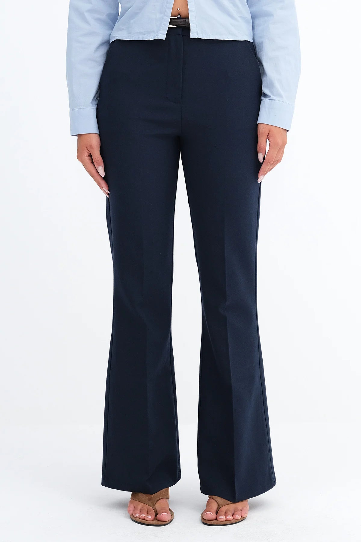 Dark-Night-Blue_Belted-Flared-Pants-addax