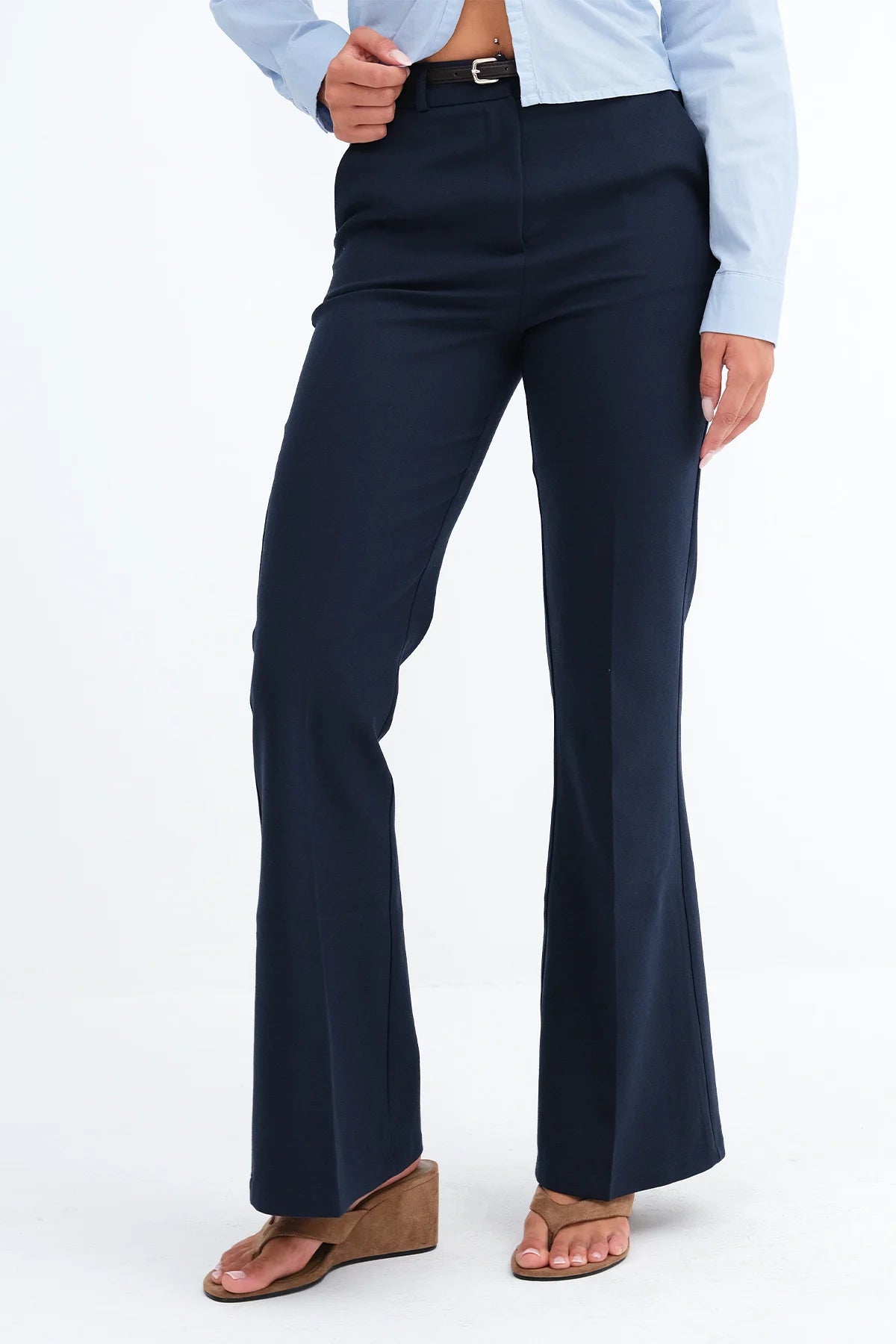 Dark-Night-Blue_Belted-Flared-Pants-addax