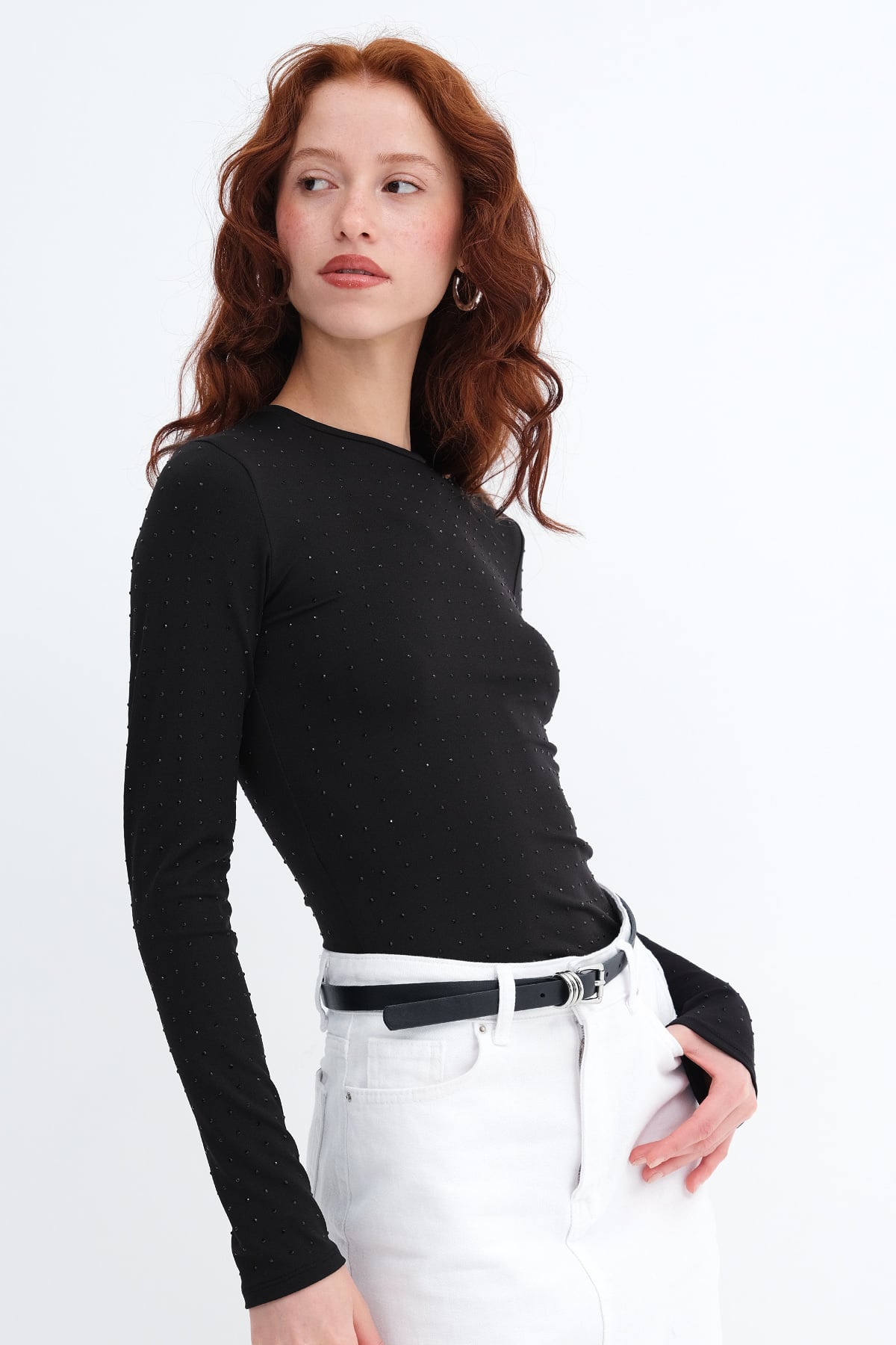 Black_Embellished-Crew-Neck-Blouse-addax