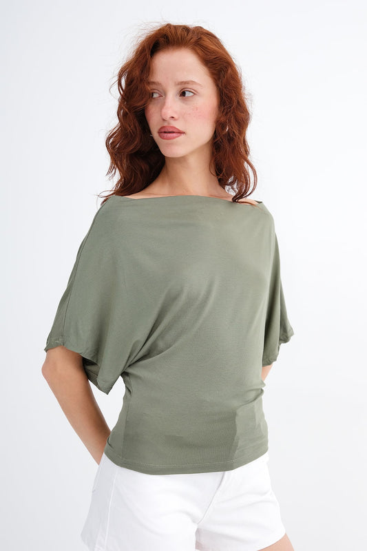 Oil-Green_Boat-Neck-Blouse-addax