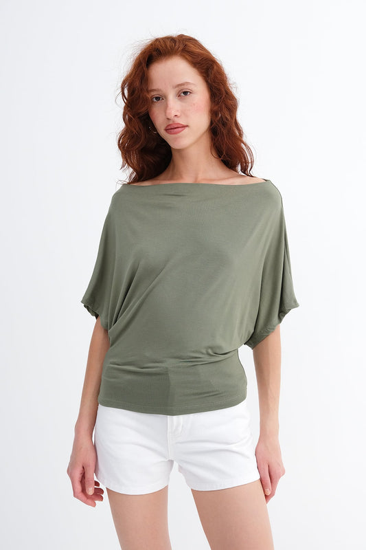 Oil-Green_Boat-Neck-Blouse-addax