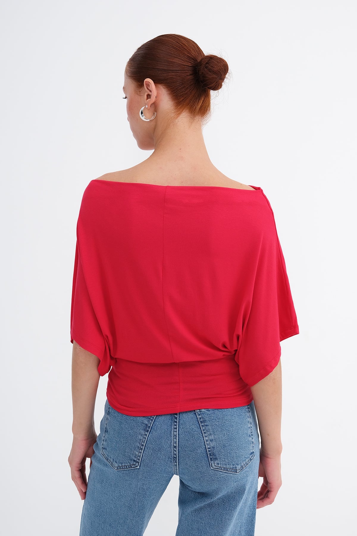 Bright-Red_Kayık-Yaka-Bluz-B0801-addax