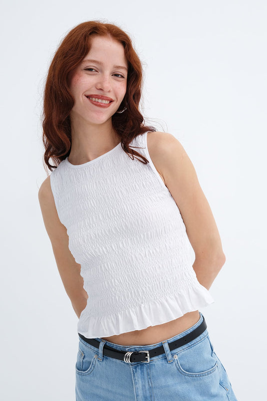 White_Ruched-Sleeveless-Blouse-addax