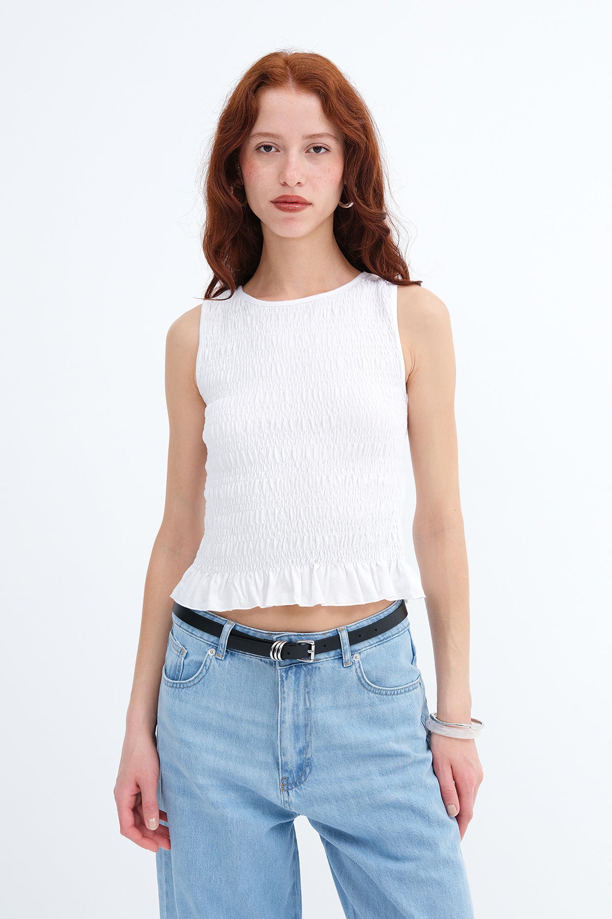 White_Ruched-Sleeveless-Blouse-addax