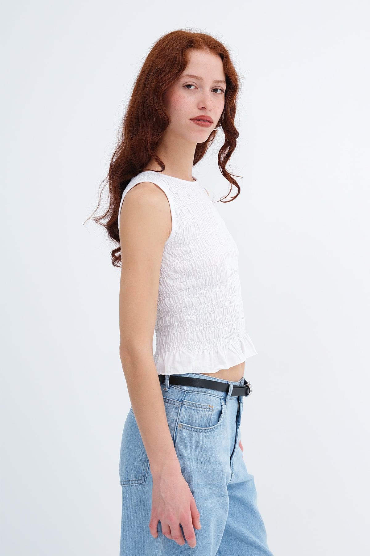White_Ruched-Sleeveless-Blouse-addax