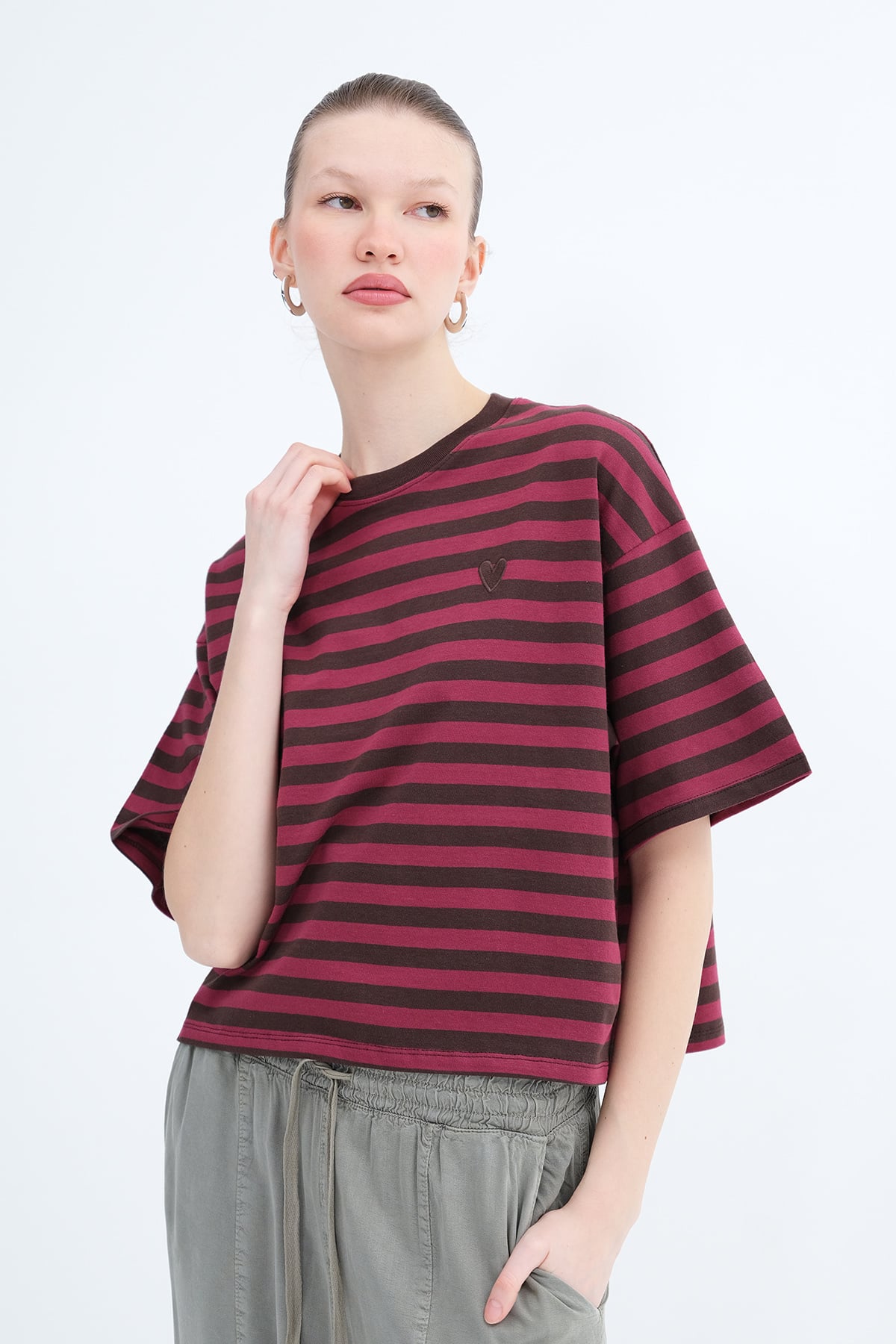 Gardenia-Brown_Heart-Embroidered-Striped-T-Shirt-addax