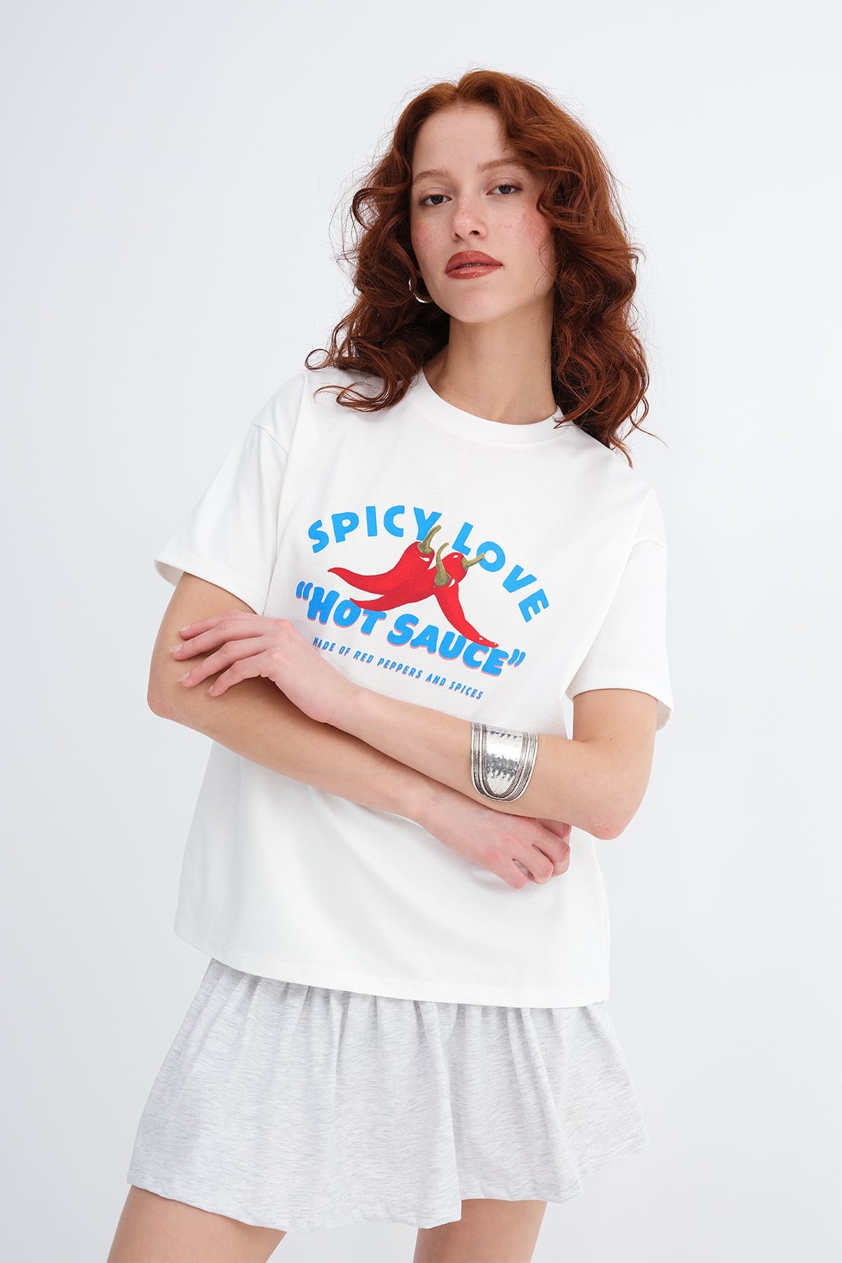 Ecru_Pepper-Print-T-shirt-addax