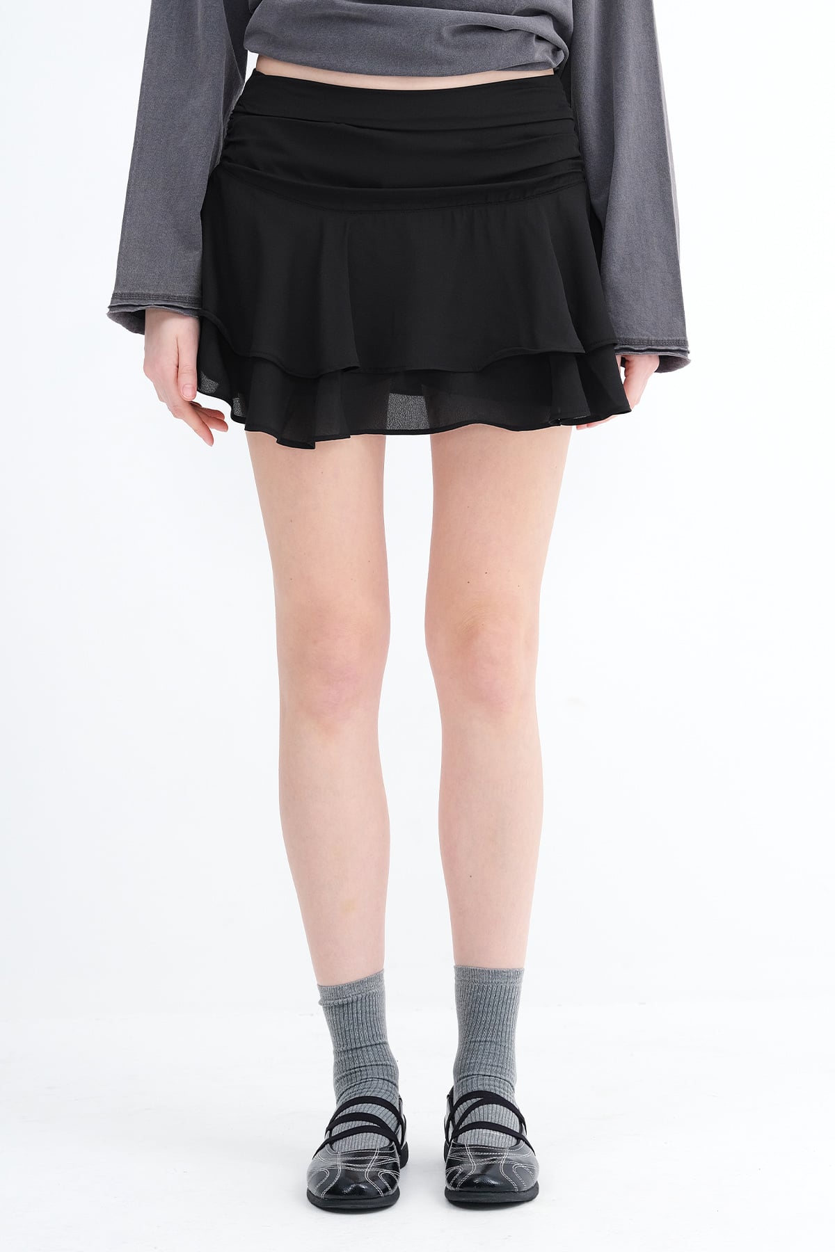 Black_Layered-Skort-Mini-Skirt-addax