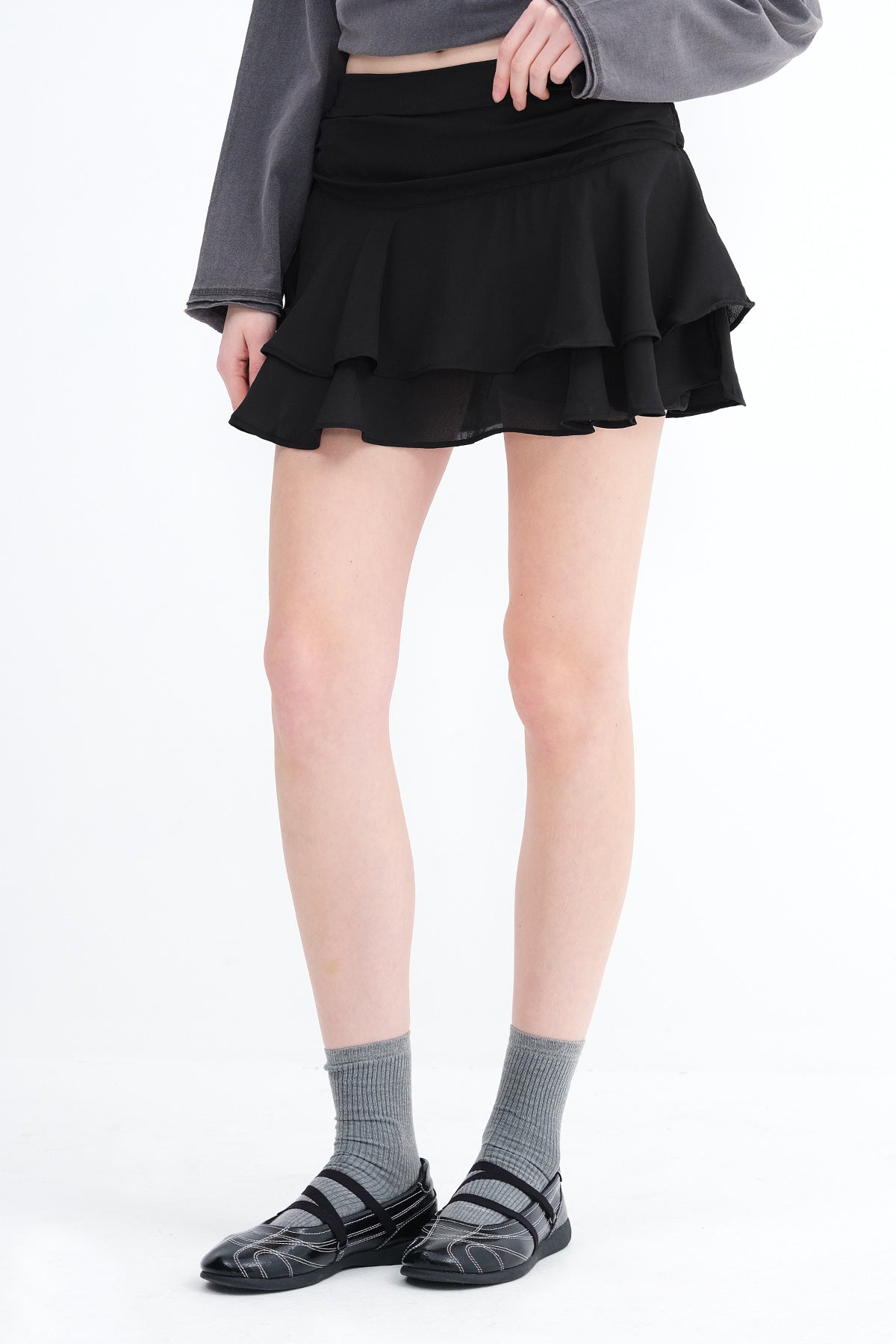 Black_Layered-Skort-Mini-Skirt-addax