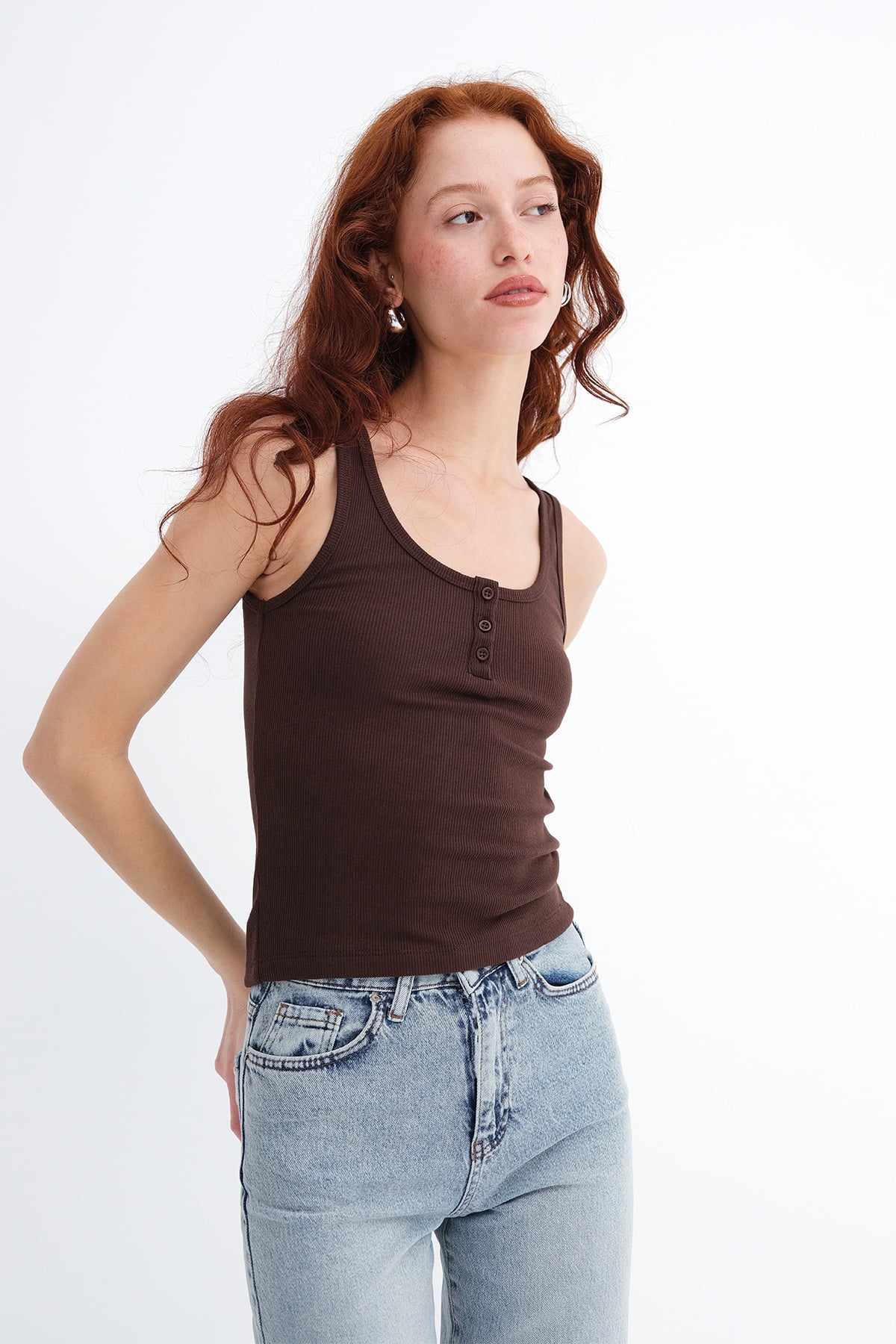 Buttoned Modal Tank Top