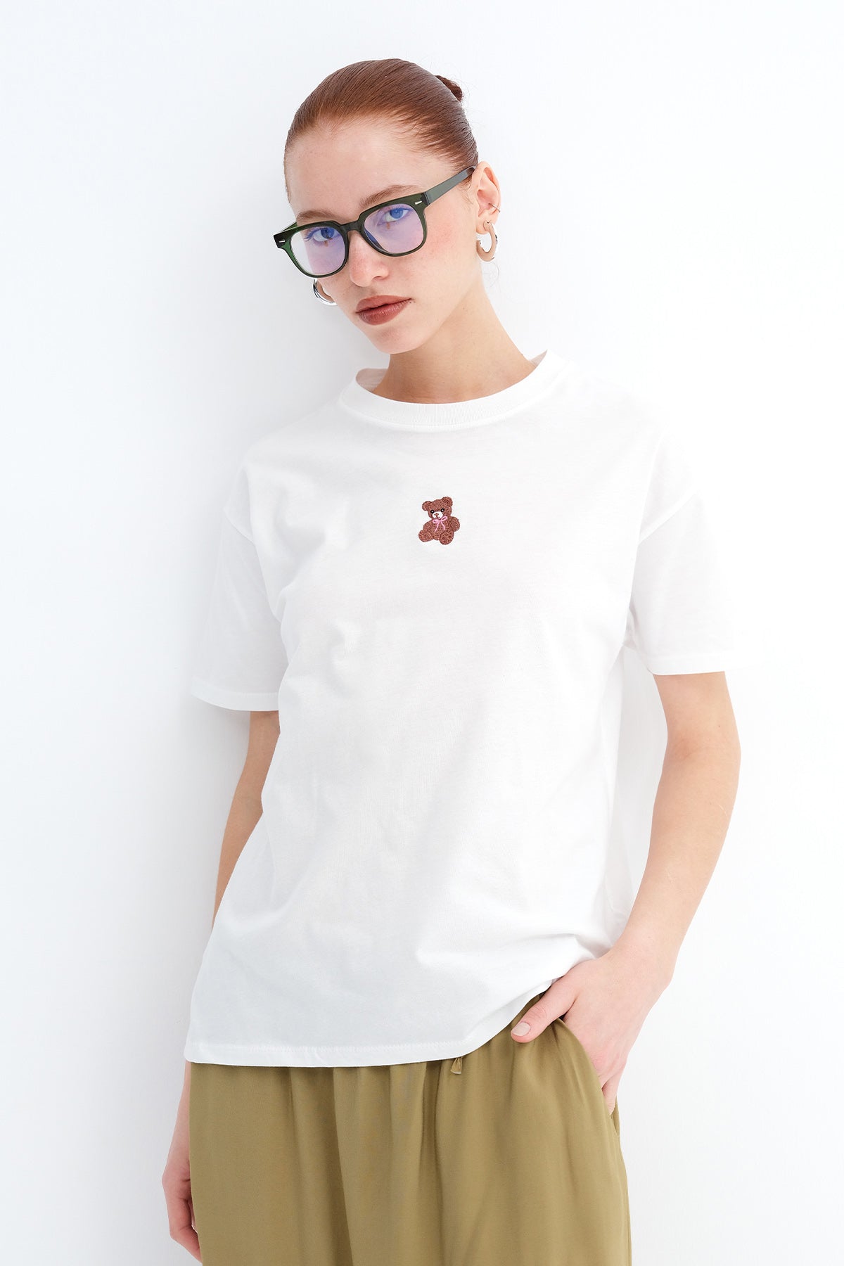 Teddy Bear Embroidered T-shirt