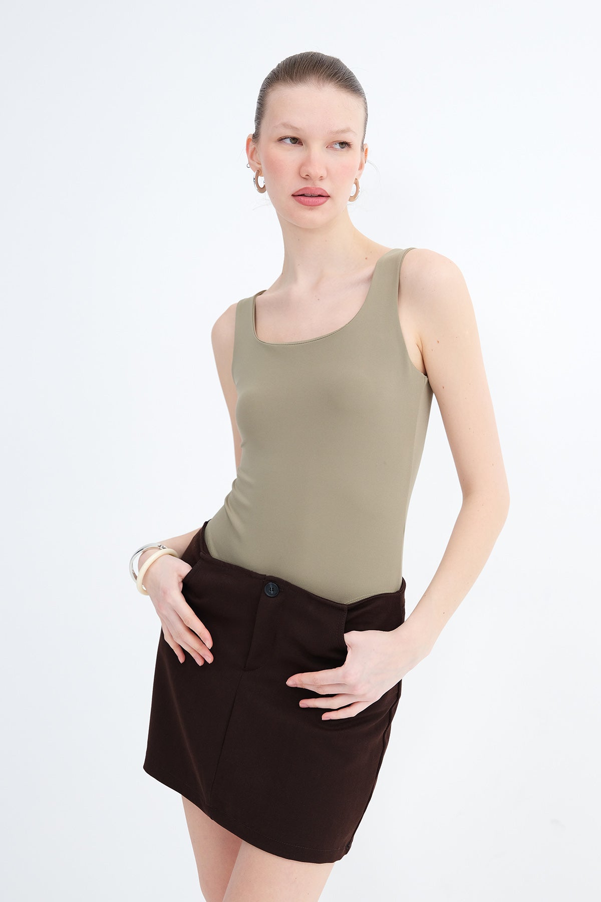 Khaki_Thick-Strap-Bodysuit-addax