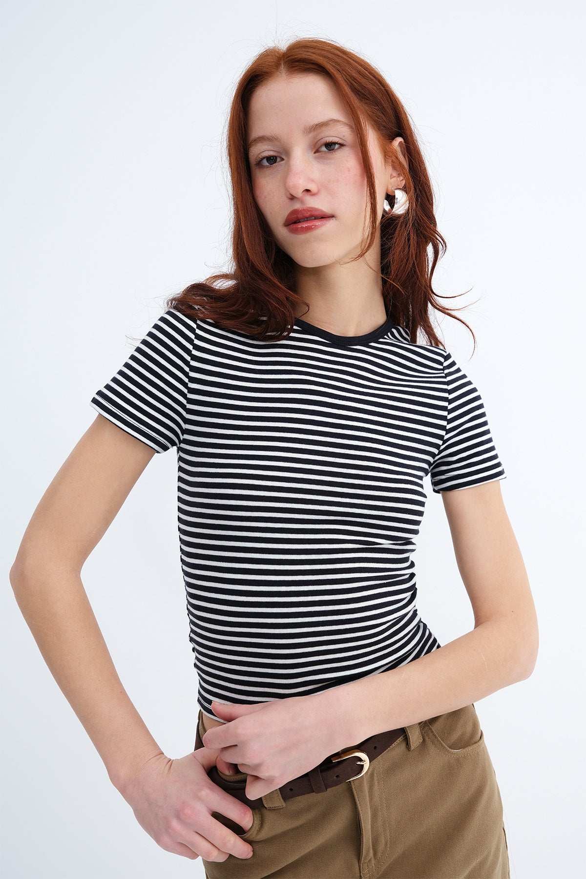 Black---Ecru_Striped-Short-Sleeve-T-Shirt-addax