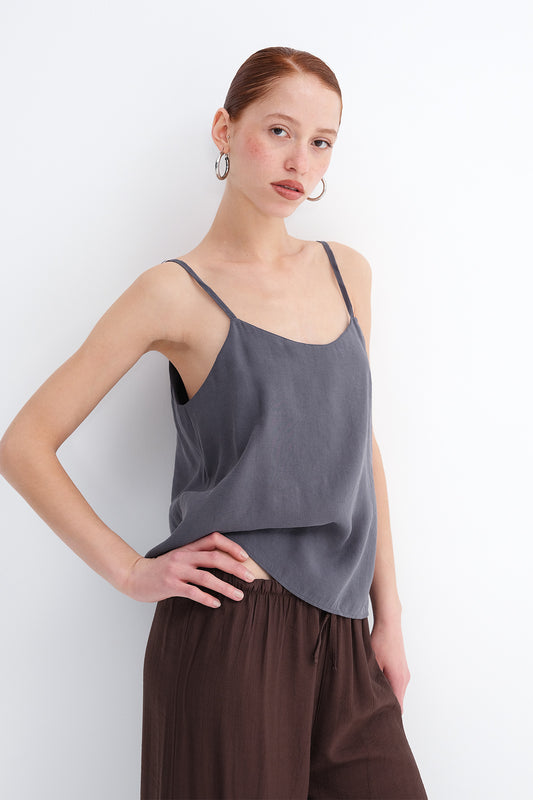 Charcoal_Adjustable-Strap-Blouse-addax