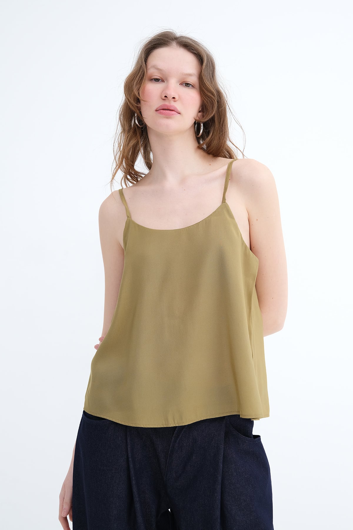Oil-Green_Adjustable-Strap-Blouse-addax