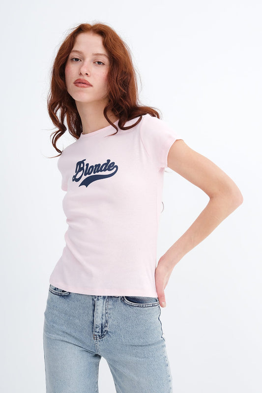 Lotus_Slogan-Print-T-shirt-addax