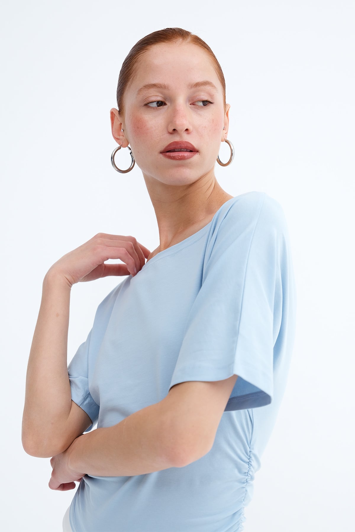 Baby-Blue_Side-Gathered-T-shirt-addax