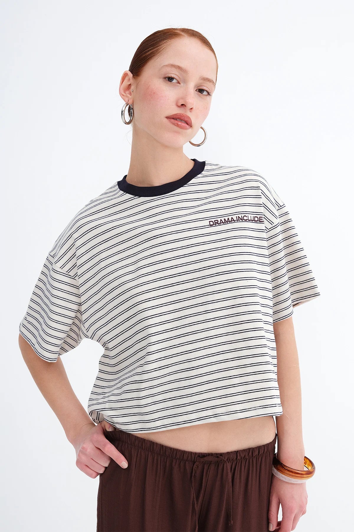 Night Blue---Beige_Striped-Short-Sleeve-T-shirt-addax