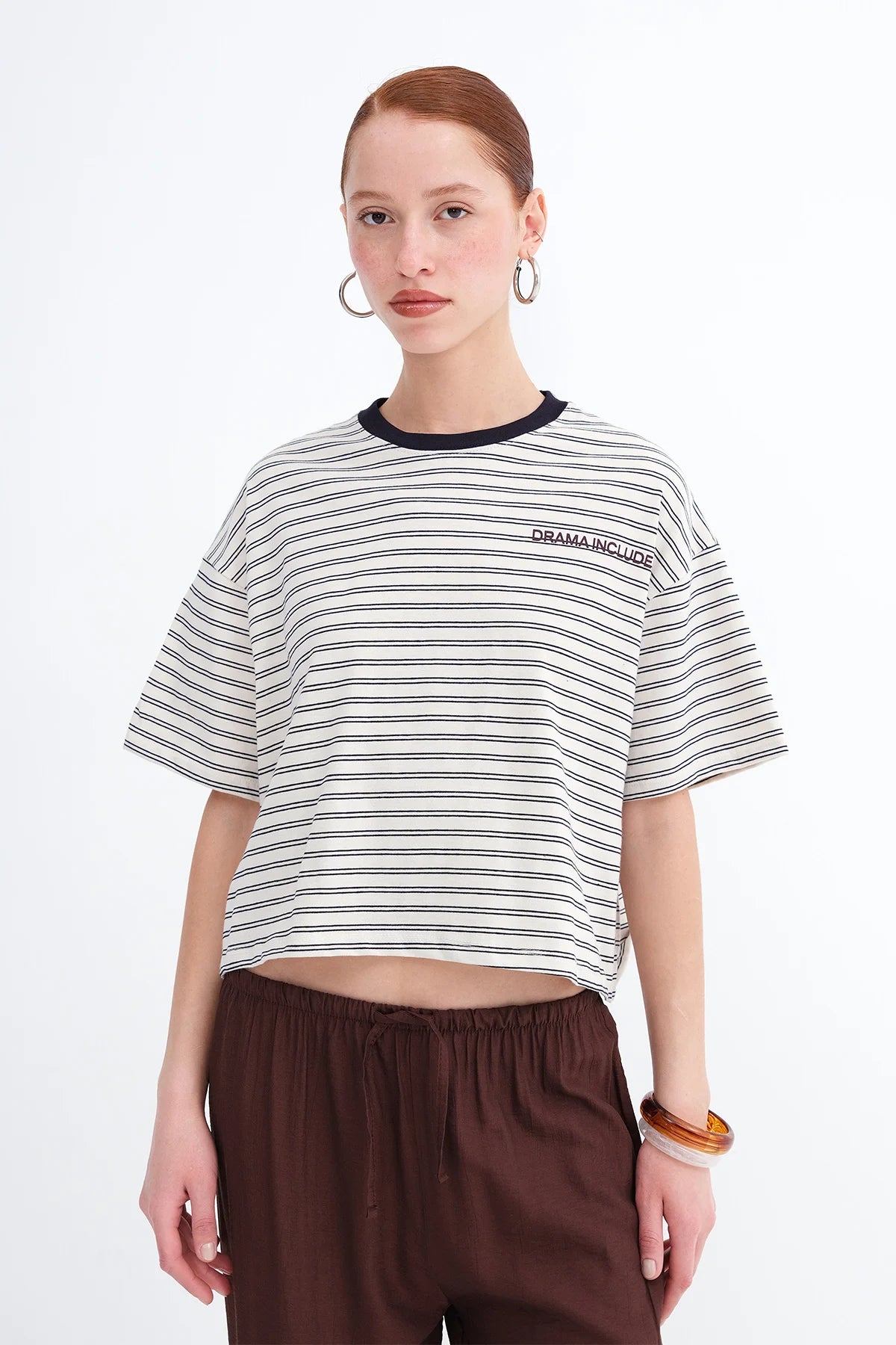 Night Blue---Beige_Striped-Short-Sleeve-T-shirt-addax