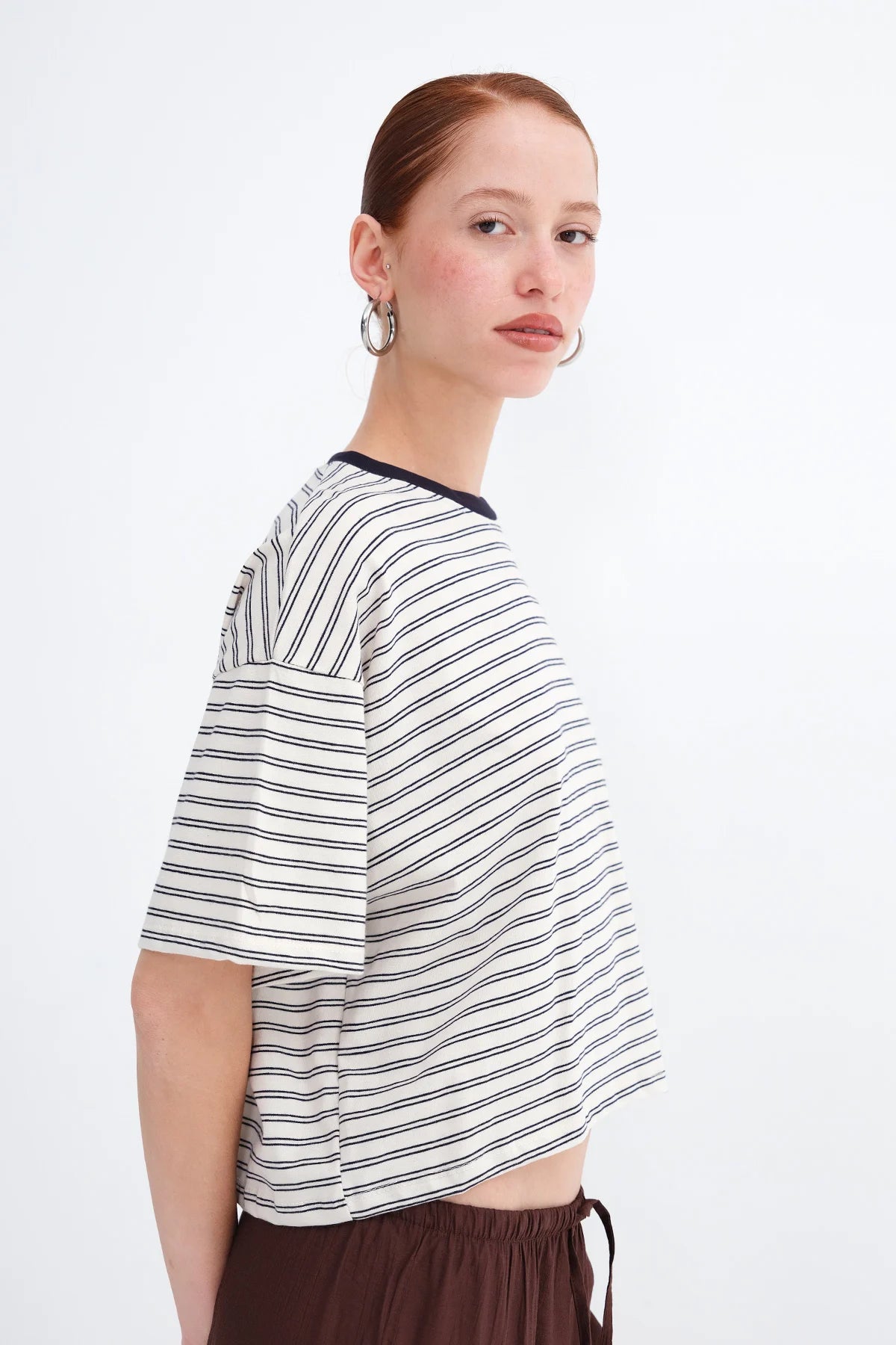Night Blue---Beige_Striped-Short-Sleeve-T-shirt-addax