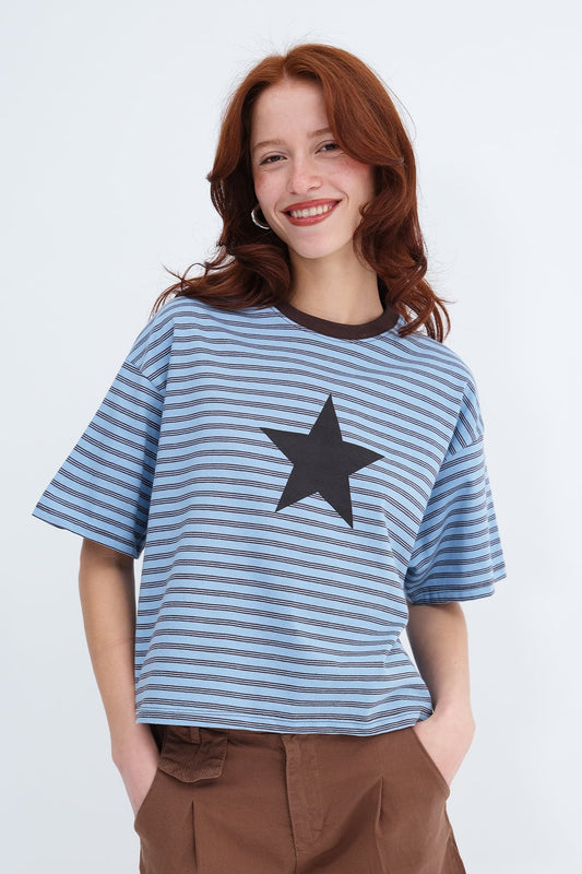 Baby-Blue_Star-Print-Striped-T-shirt-addax