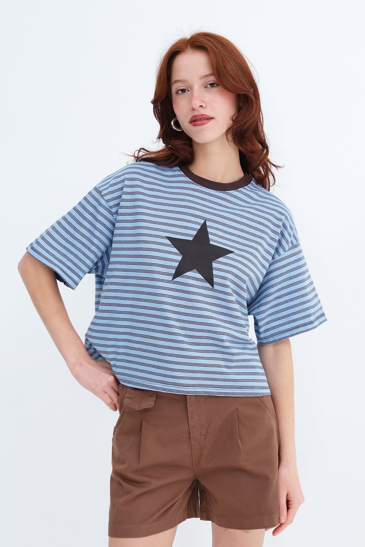 Baby-Blue_Star-Print-Striped-T-shirt-addax