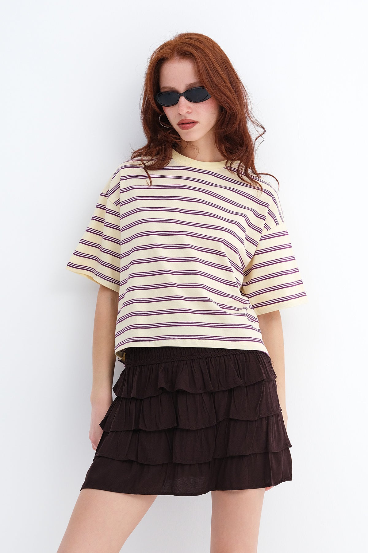 Light-Yellow_Crew-Neck-Striped-T-Shirt-addax