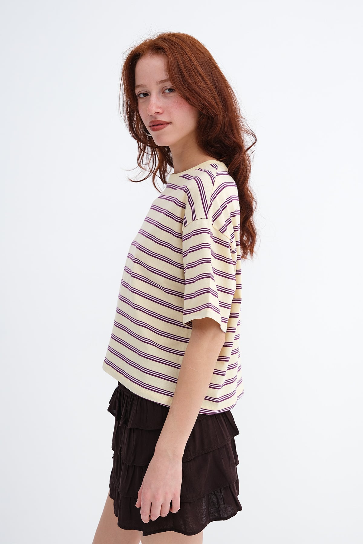 Light-Yellow_Crew-Neck-Striped-T-Shirt-addax