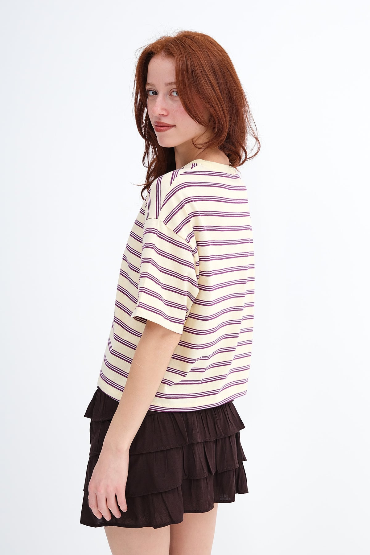 Light-Yellow_Crew-Neck-Striped-T-Shirt-addax
