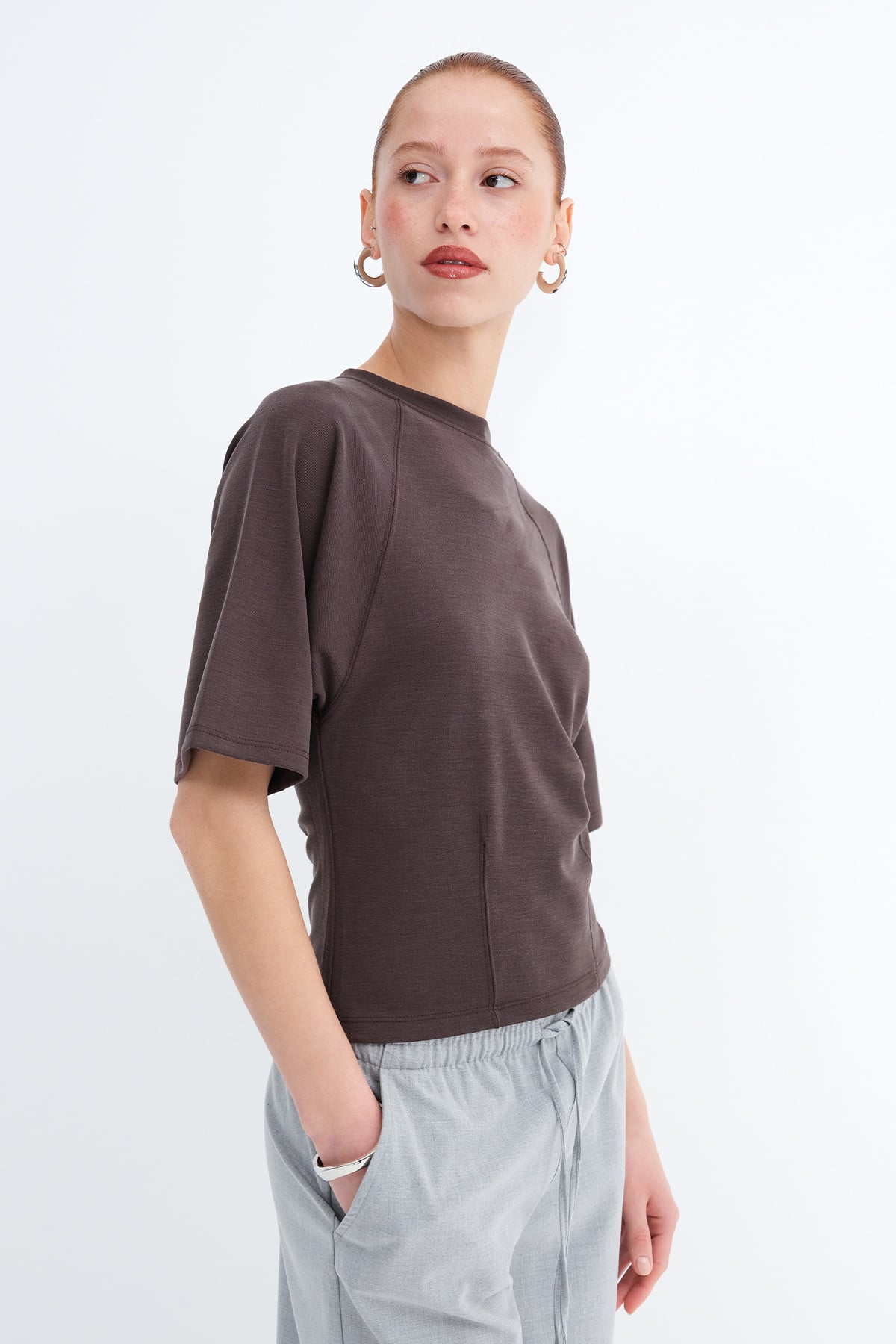 Brown_Crew-Neck-T-shirt-addax