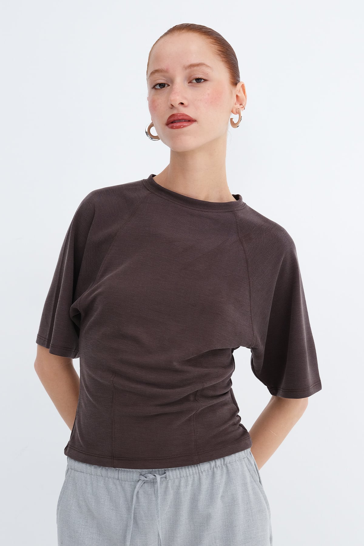 Brown_Crew-Neck-T-shirt-addax