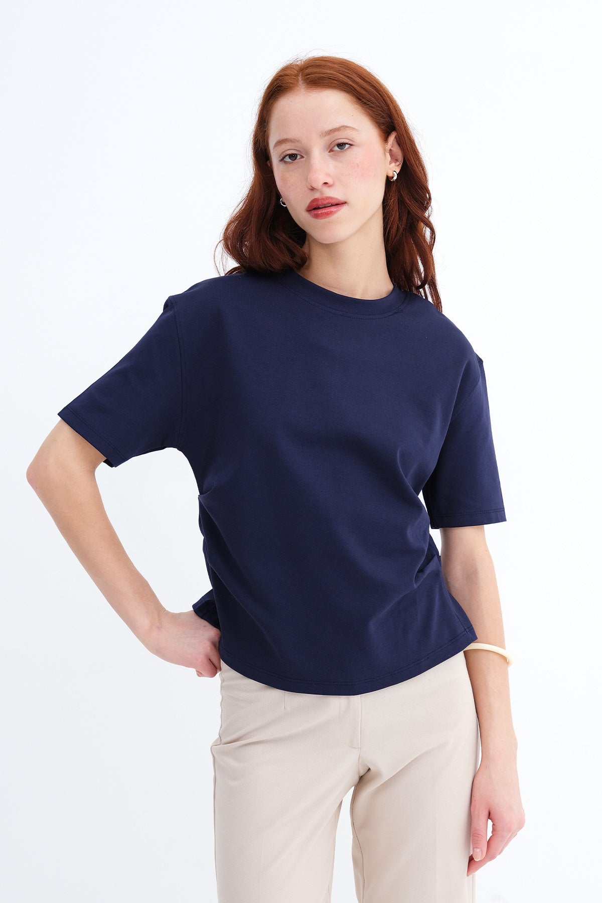 Night-Blue_Side-Ruched-T-Shirt-addax