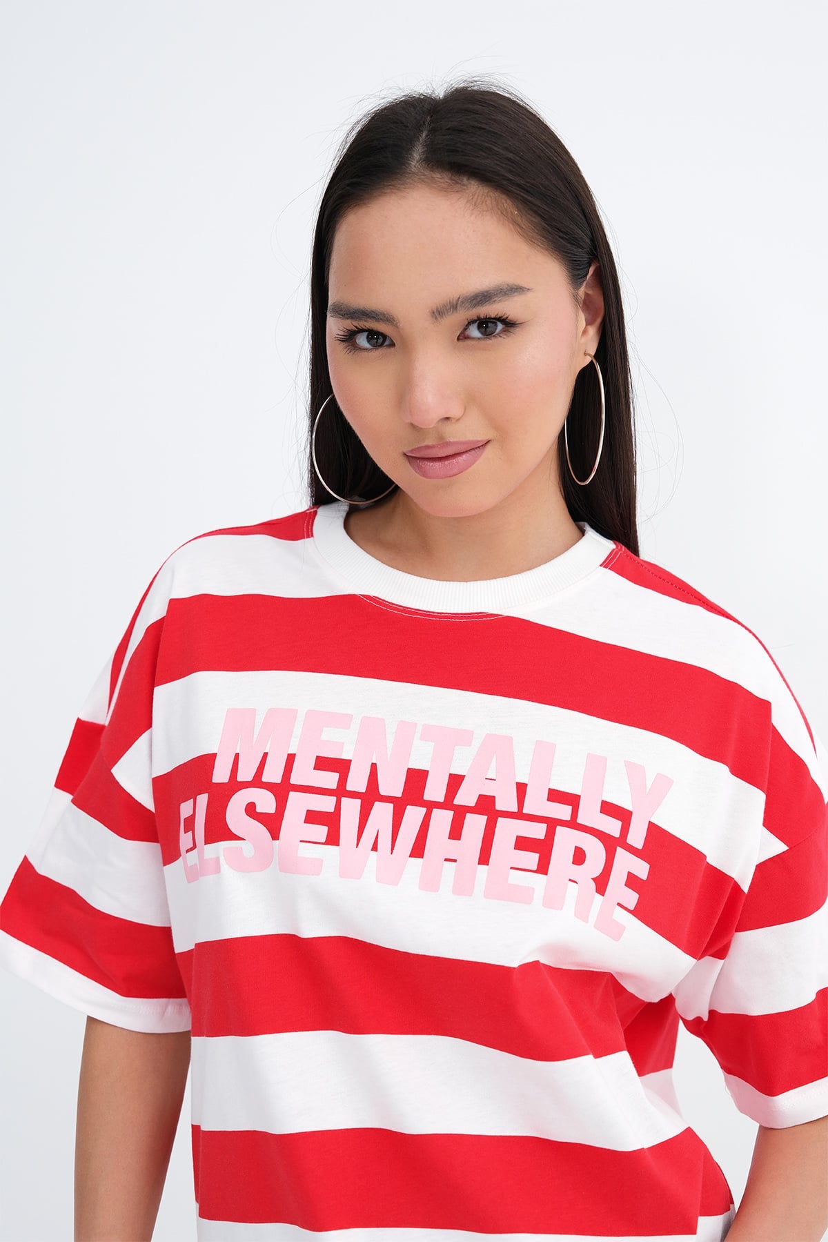 Slogan Striped T-shirt