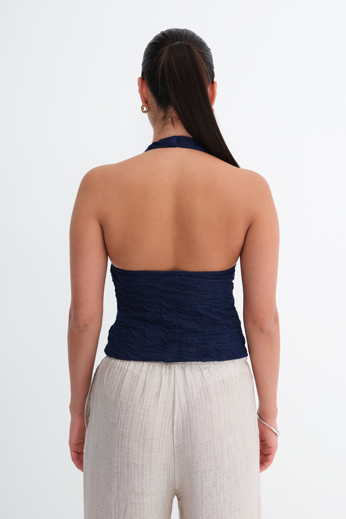 Night-Blue_Halter-Neck-Blouse-addax
