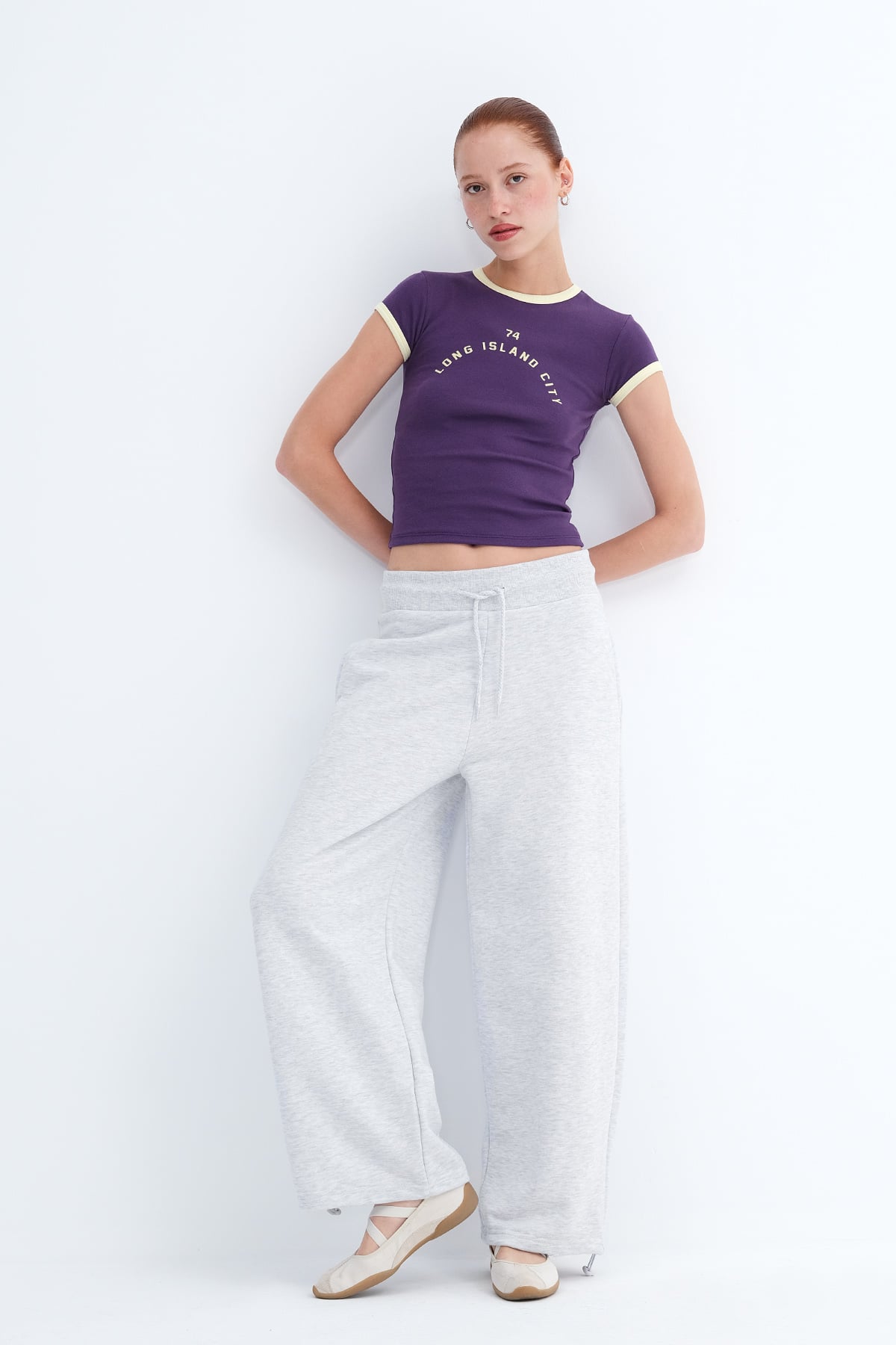 Snow-Melange_Elastic-Waist-Sweatpants-with-Adjustable-Hem-addax