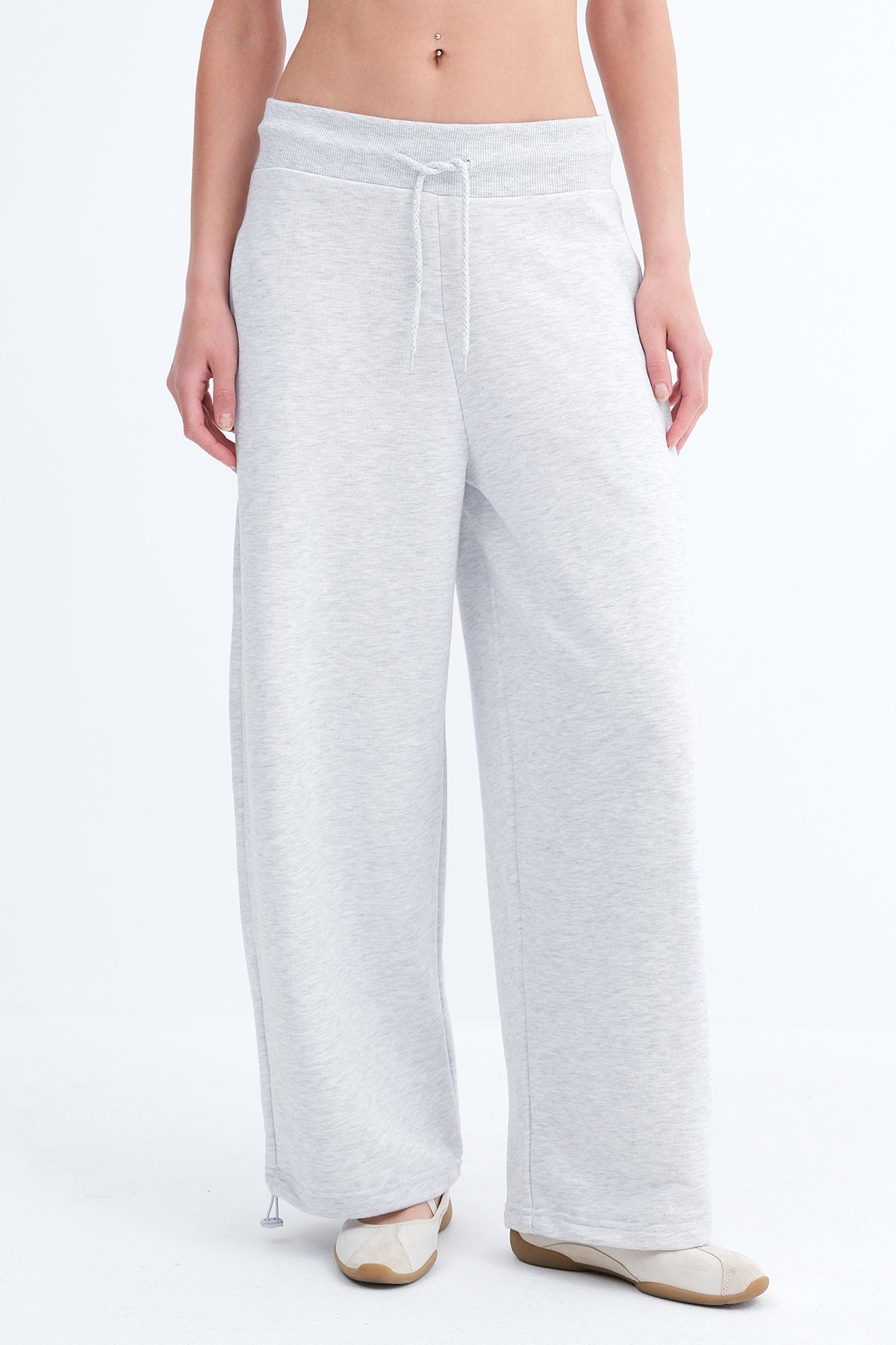 Snow-Melange_Elastic-Waist-Sweatpants-with-Adjustable-Hem-addax