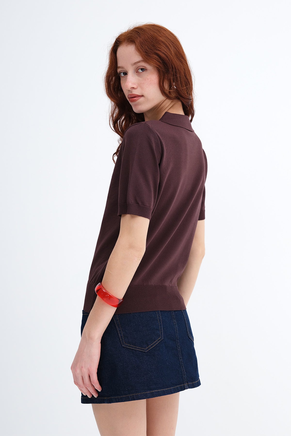 Sequin Embroidered Short Sleeve Knit