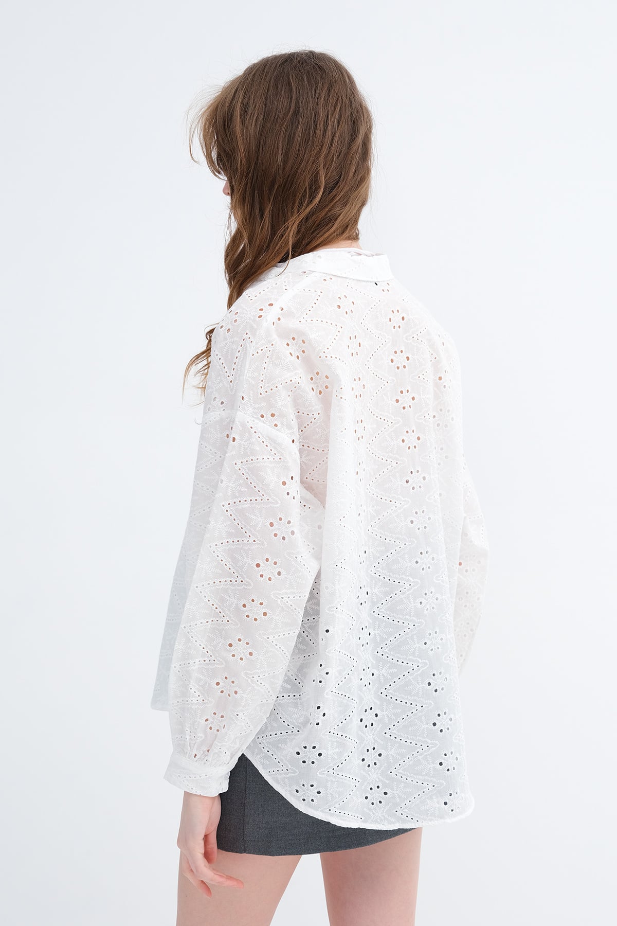 Long Sleeve Broderie Shirt