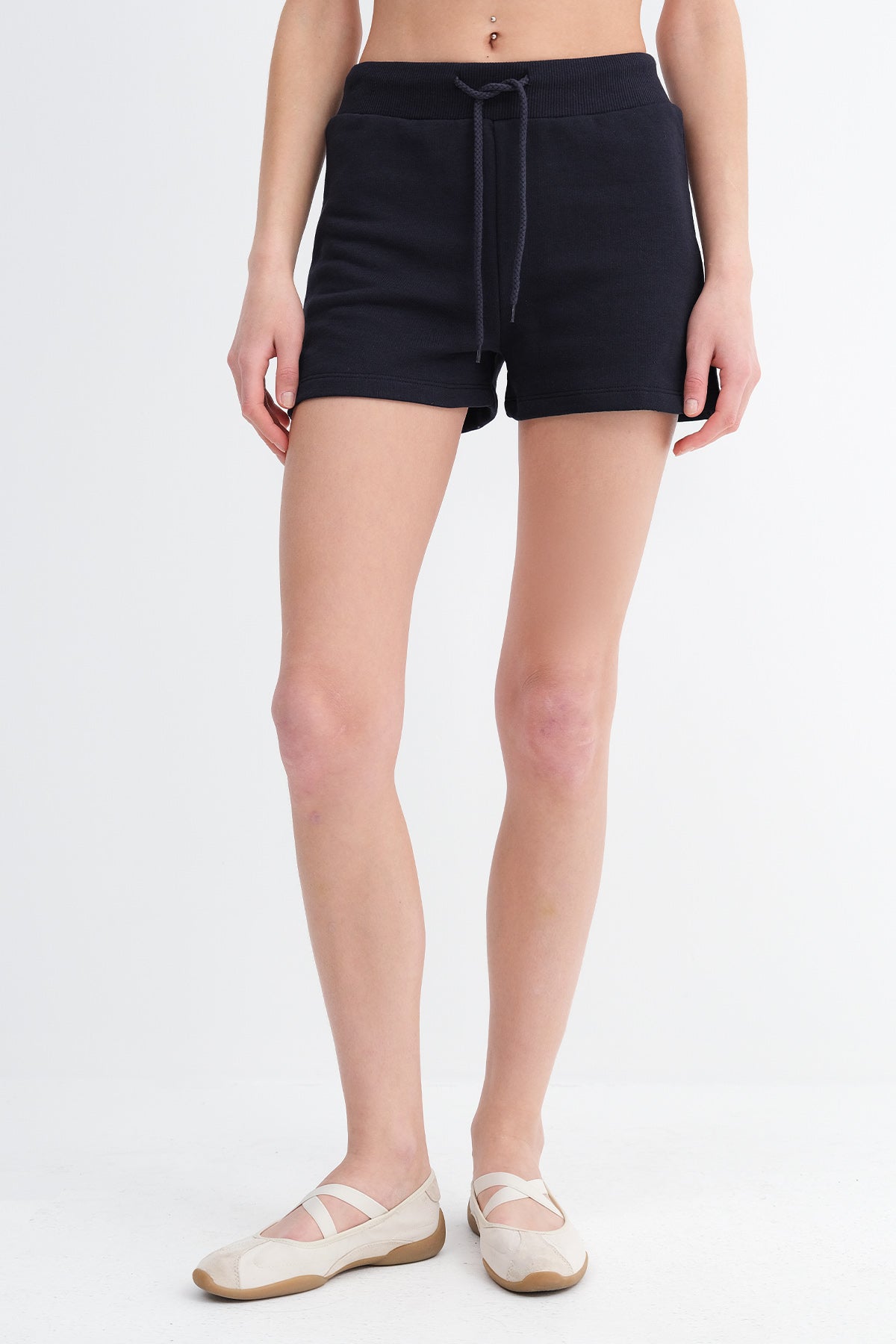 Night-Blue_Elastic-Waist-Shorts-addax