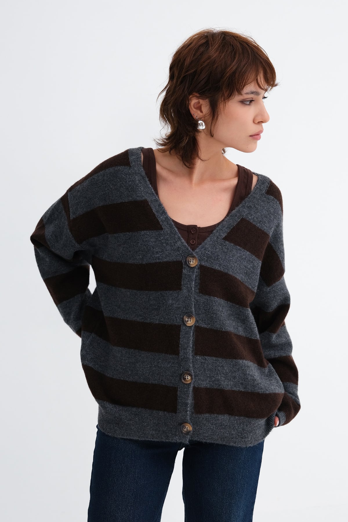 Anthracite-Coffee_Button-Up-Knit-Cardigan-addax