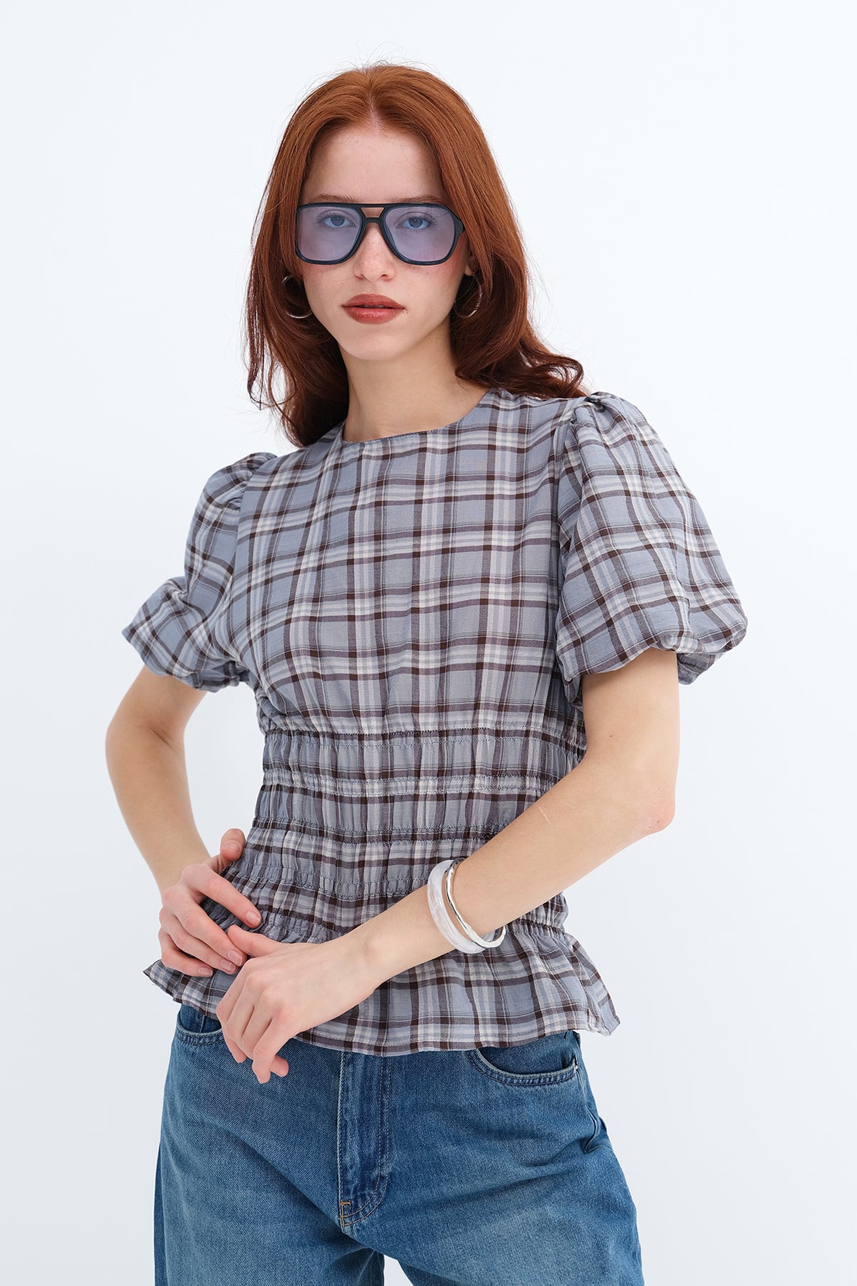 Blue_Gingham-Elastic-Blouse-addax