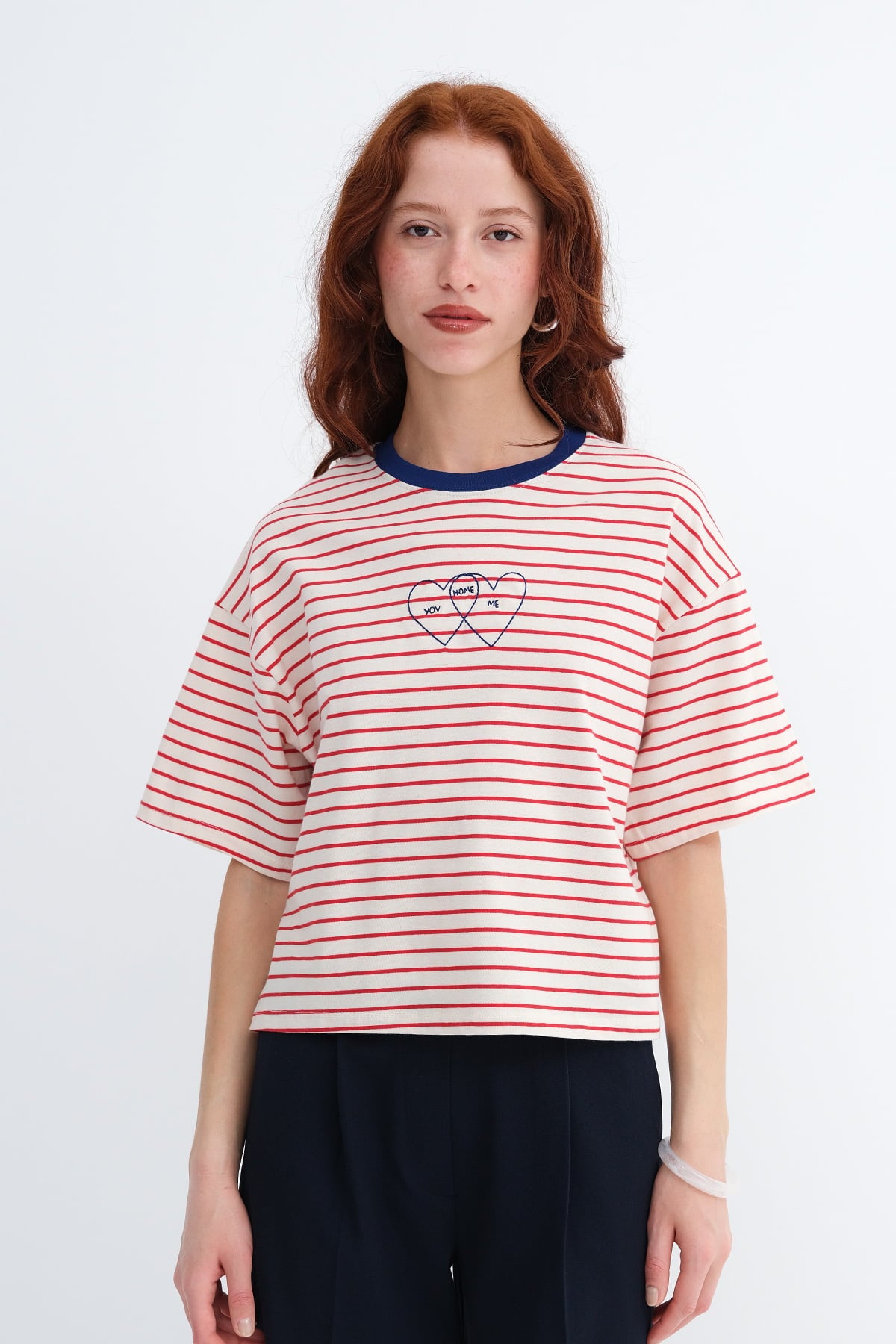 Red---Ecru_Striped-Short-Sleeve-T-shirt-addax