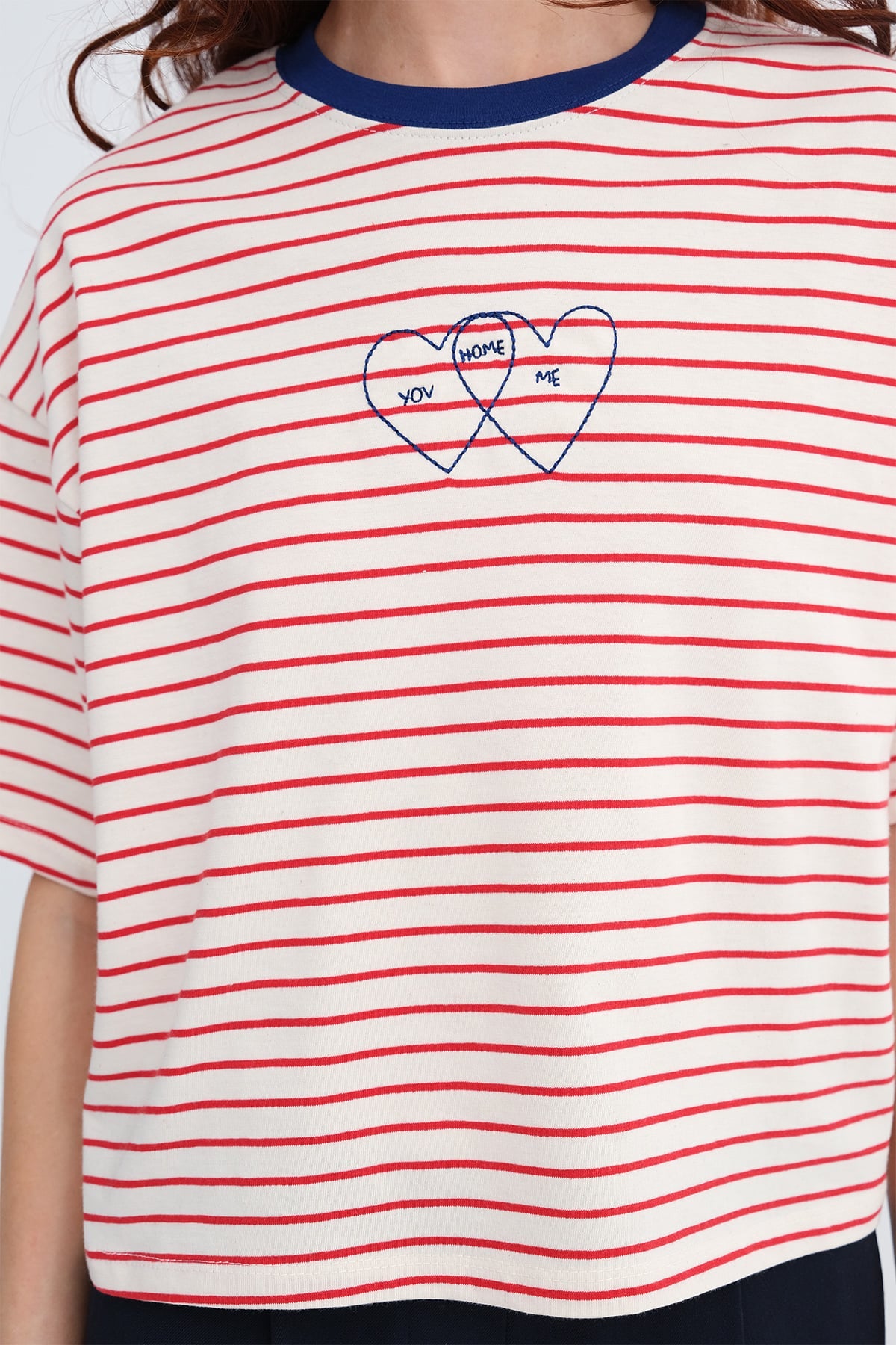 Red---Ecru_Striped-Short-Sleeve-T-shirt-addax