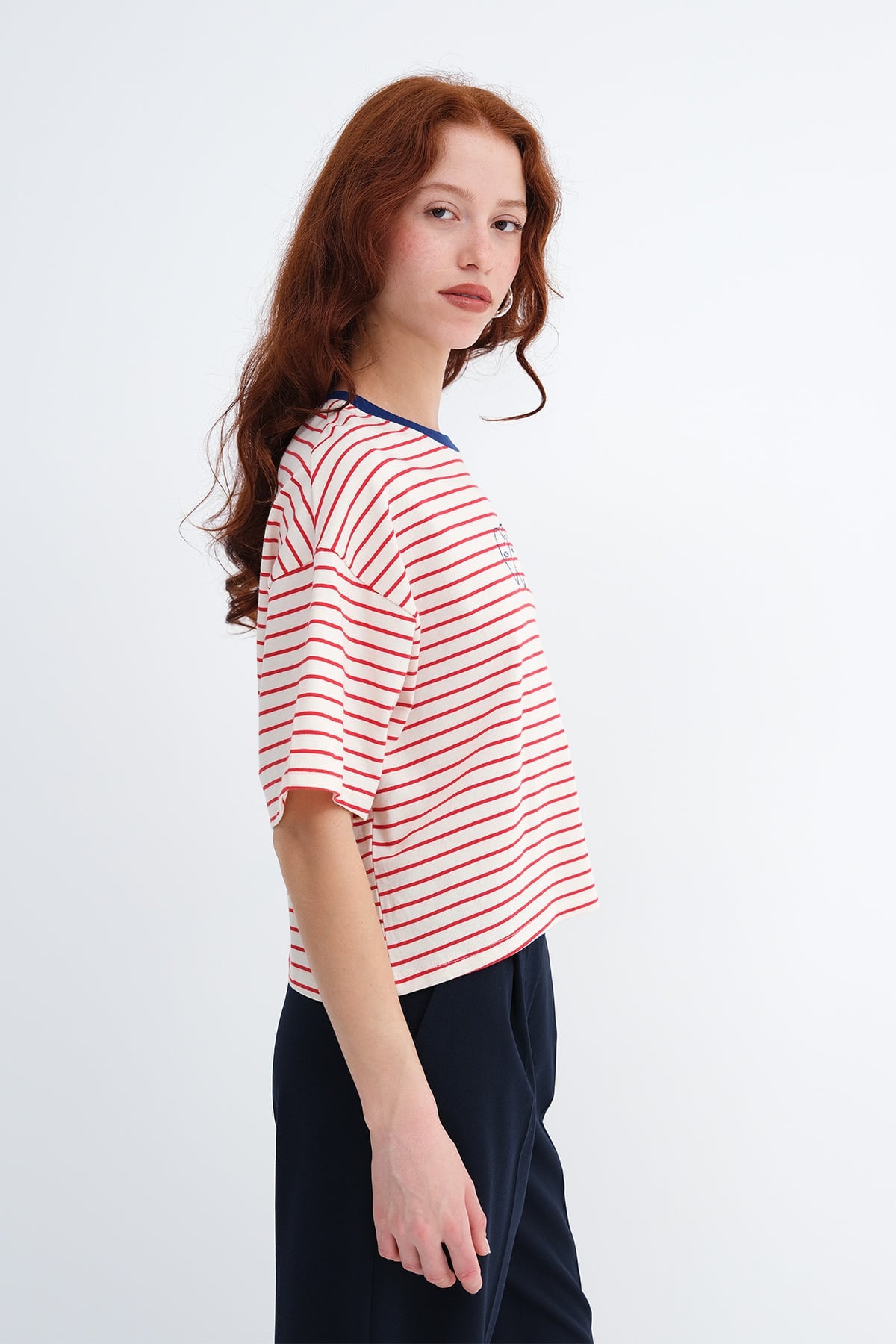 Red---Ecru_Striped-Short-Sleeve-T-shirt-addax