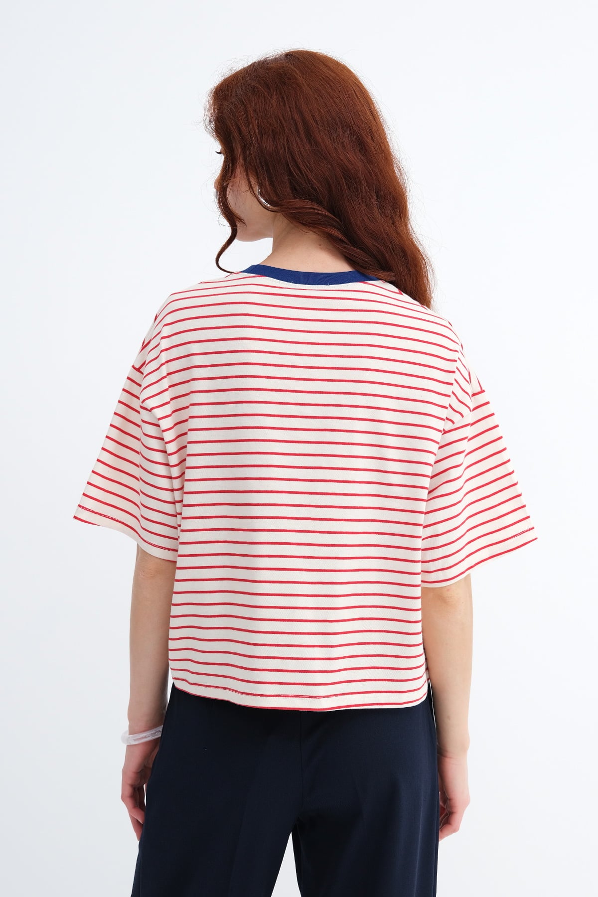 Red---Ecru_Striped-Short-Sleeve-T-shirt-addax