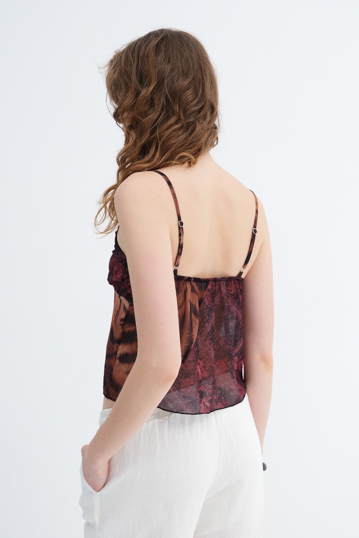 Patterned Strappy Blouse