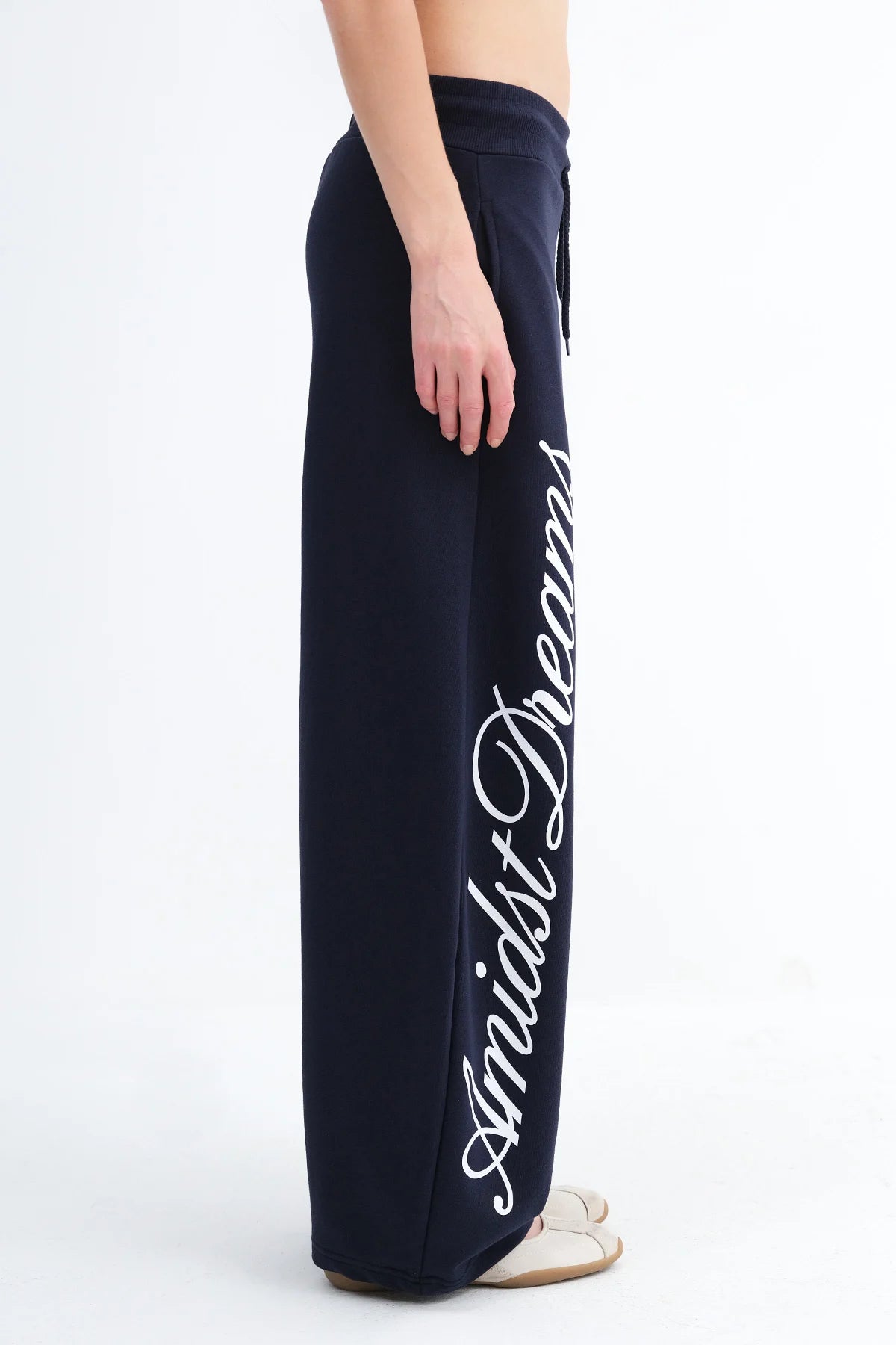 Night-Blue_Wide-Leg-Sweatpants-with-Text- Print-addax