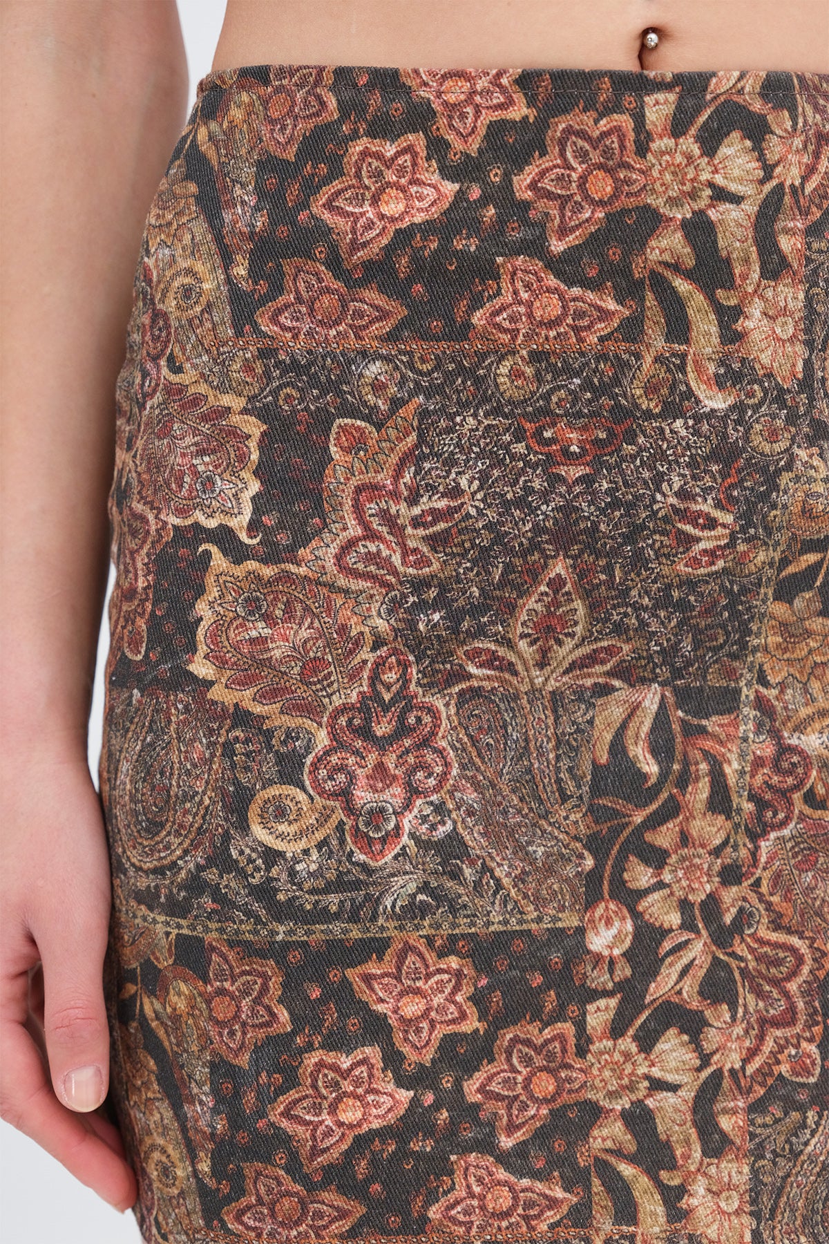 Brown_Patterned-Mini-Skirt-addax